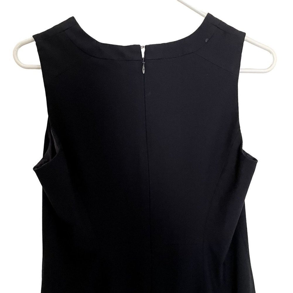 Ann Taylor Sheath Dress 6P Navy Blue Women Petite V-Neck Lined Cotton Blend - Picture 5 of 6